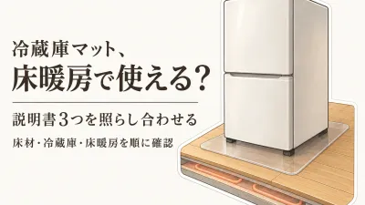 冷蔵庫マットの床暖房対応は表示だけで決めない｜床材と冷蔵庫の説明書を照らす方法