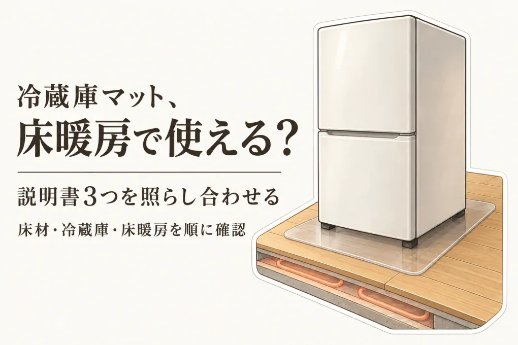 冷蔵庫マットの床暖房対応は表示だけで決めない｜床材と冷蔵庫の説明書を照らす方法
