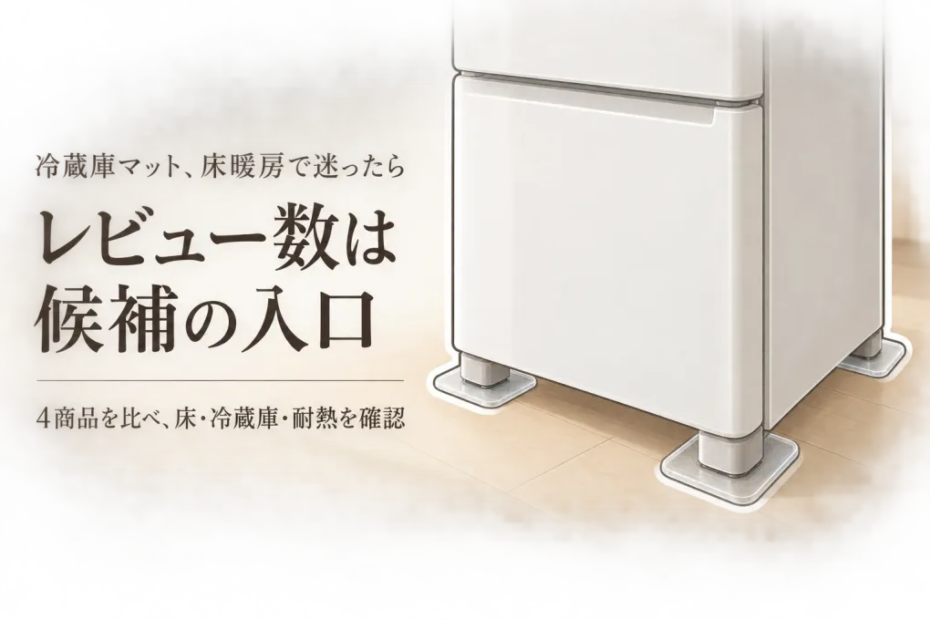 楽天でレビュー数が多い床暖房対応表示の冷蔵庫マット4選｜床材・冷蔵庫・耐熱温度を確認