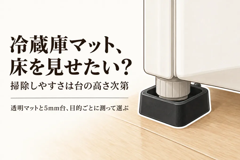 冷蔵庫マットとかさ上げ台の違いは？床を見せたい人・掃除しやすくしたい人の選び分け